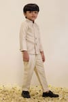 Buy_Neha Gursahani_Gold Shimmer Sherwani And Pant Set For Boys _Online_at_Aza_Fashions