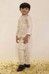 Shop_Neha Gursahani_Gold Shimmer Sherwani And Pant Set For Boys _Online_at_Aza_Fashions