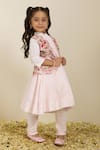 Shop_Neha Gursahani_Pink Embroidery Anarkali Kurta And Pant With Jacket _Online_at_Aza_Fashions