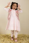 Buy_Neha Gursahani_Pink Embroidery Anarkali Kurta And Pant With Jacket _at_Aza_Fashions