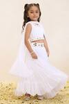 Shop_Neha Gursahani_Ivory Tulle Embroidery, Ruffles Choli Lehenga With Dupatta _at_Aza_Fashions