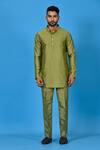 Shop_Sayisha_Green Silk Straight Kurta _Online_at_Aza_Fashions