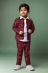 Buy_Petite Pomme_Maroon Corduroy Boys Suit Set _at_Aza_Fashions