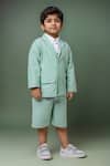 Buy_Petite Pomme_Green Linen Shirt And Shorts Set _Online
