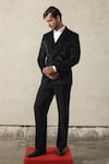 Buy_Tisa - Men_Black Suede, Viscose, Polyester Embroidery Tuxedo Set _at_Aza_Fashions