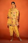Buy Tanu Malhotra Yellow Cotton, Silk, Organza Embroidery, Sequins Floral Printed And Angrakha Set at Aza Fashions Buy_Tanu Malhotra_Yellow Cotton, Silk, Organza Embroidery, Sequins Floral Printed And Angrakha Set _at_Aza_Fashions