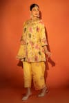 Shop Tanu Malhotra Yellow Cotton, Silk, Organza Embroidery, Sequins Floral Printed And Angrakha Set Online at Aza Fashions Shop_Tanu Malhotra_Yellow Cotton, Silk, Organza Embroidery, Sequins Floral Printed And Angrakha Set _Online_at_Aza_Fashions