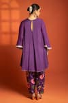 Tanu Malhotra_Purple Cotton Satin, Cotton, Silk, Organza Embroidery, Sequins, Anarkali Set _Online_at_Aza_Fashions