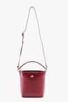 Tan & Loom_Red Portobello Cherry Leather Bucket Bag _Online_at_Aza_Fashions