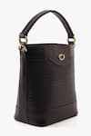 Tan & Loom_Black Portobello Warm Leather Bucket Bag _at_Aza_Fashions