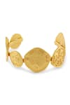 Shop_Mnsh_Gold Plated Mor Shakti Coin Cuff _at_Aza_Fashions