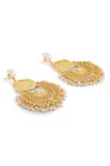 Shop_Mnsh_Gold Plated Pearls Mor Coin Earrings _at_Aza_Fashions