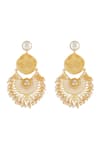 Shop_Mnsh_Gold Plated Pearls Mor Coin Earrings _Online_at_Aza_Fashions
