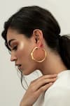 Buy_Mnsh_Gold Plated Shakti Textured Hoop Earrings _at_Aza_Fashions