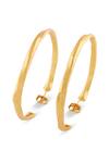 Shop_Mnsh_Gold Plated Shakti Textured Large Hoop Earrings _at_Aza_Fashions