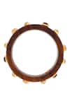 Buy_Mnsh_Brown Imitation Gemstones Wooden Bangle _Online_at_Aza_Fashions