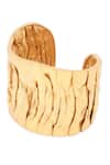 Buy_Mnsh_Gold Plated Kallista Hammered Cuff _Online_at_Aza_Fashions