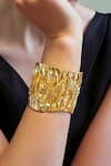 Shop_Mnsh_Gold Plated Kallista Hammered Cuff _Online_at_Aza_Fashions