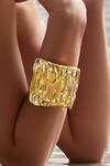 Mnsh_Gold Plated Kallista Hammered Cuff _at_Aza_Fashions
