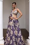 Meenagurnam Purple Organza Sequins, Mirrors, Stones Floral Print Cutdana And Lehenga Set Online at Aza Fashions Meenagurnam_Purple Organza Sequins, Mirrors, Stones Floral Print Cutdana And Lehenga Set _Online_at_Aza_Fashions