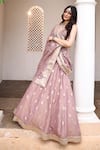Meenagurnam Purple Tissue Embroidery, Sequins, Zari, Stones Hand Embellished Lehenga Set Online at Aza Fashions Meenagurnam_Purple Tissue Embroidery, Sequins, Zari, Stones Hand Embellished Lehenga Set _Online_at_Aza_Fashions