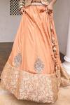 Buy_Meenagurnam_Rust Jacquard Sequins, Stones, Embroidery Jaal And Sparkle Embellished Lehenga Set _Online_at_Aza_Fashions