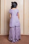 Shop_Kirti Agarwal - Pret N Couture_Lavender Viscose, Organza, Satin, Shantoon Polka Motif Kurta And Sharara Set _at_Aza_Fashions
