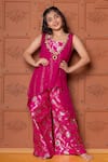 Buy Kirti Agarwal - Pret N Couture Magenta Brocade, Silk Zari And Georgette Cape Sharara Set at Aza Fashions Buy_Kirti Agarwal - Pret N Couture_Magenta Brocade, Silk Zari And Georgette Cape Sharara Set _at_Aza_Fashions
