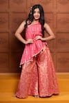 Buy Kirti Agarwal - Pret N Couture Pink Chinon, Brocade Mirrors, Lace, Tassels, Zari Work Kurta And Palazzo Set at Aza Fashions Buy_Kirti Agarwal - Pret N Couture_Pink Chinon, Brocade Mirrors, Lace, Tassels, Zari Work Kurta And Palazzo Set _at_Aza_Fashions