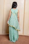 Shop Kirti Agarwal - Pret N Couture Mint Organza, Satin Mirrors, Metallic Work Asymmetrical Kurta And Palazzo Set at Aza Fashions Shop_Kirti Agarwal - Pret N Couture_Mint Organza, Satin Mirrors, Metallic Work Asymmetrical Kurta And Palazzo Set _at_Aza_Fashions
