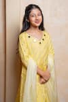 Buy_Kirti Agarwal - Pret N Couture_Yellow Organza, Viscose, Shantoon Mirrors, Embroidered Anarkali Kurta Set _Online_at_Aza_Fashions