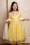 Shop_Kirti Agarwal - Pret N Couture_Yellow Organza, Viscose, Shantoon Mirrors, Embroidered Anarkali Kurta Set _Online_at_Aza_Fashions