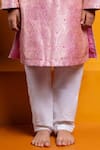 Kirti Agarwal - Pret N Couture_Pink Brocade, Silk, Cotton Zari Woven Kurta Set _Online_at_Aza_Fashions