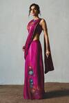 Basil Leaf Pink Chiffon Sequins, Stones Halter Neck Printed Pre-draped Saree With Blouse Online at Aza Fashions Basil Leaf_Pink Chiffon Sequins, Stones Halter Neck Printed Pre-draped Saree With Blouse _Online_at_Aza_Fashions