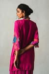 Basil Leaf Pink Chiffon, Linen, Silk Sequins, Embroidery, Pom-poms Printed Kurta And Pant Set Online at Aza Fashions Basil Leaf_Pink Chiffon, Linen, Silk Sequins, Embroidery, Pom-poms Printed Kurta And Pant Set _Online_at_Aza_Fashions