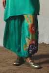 Basil Leaf_Aqua Chiffon, Shantoon Sequins, Beads, Embroidery Textured Kurta And Pant Set _Online_at_Aza_Fashions
