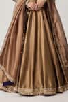Shop_Vvani By Vani Vats_Brown Organza, Georgette Gota Patti, Mirrors, Mughal Motif Blouse Lehenga Set _Online_at_Aza_Fashions