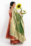 Shop_Amaltas Couture_Rust Tissue Gota Patti, Zari Square Neck Work Anarkali Sharara Set _at_Aza_Fashions