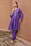 Dohr India Purple Chanderi Silk, Organza Zari, Sequins, Embroidery, Sitarah And Choga Set Online at Aza Fashions Dohr India_Purple Chanderi Silk, Organza Zari, Sequins, Embroidery, Sitarah And Choga Set _Online_at_Aza_Fashions