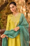 Buy Dohr India Mustard Chanderi Silk, Organza Embroidery, Zeenat And Kurta Palazzo Set Online at Aza Fashions Buy_Dohr India_Mustard Chanderi Silk, Organza Embroidery, Zeenat And Kurta Palazzo Set _Online_at_Aza_Fashions