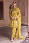 Buy Dohr India Mustard Tissue, Organza, Silk Embroidery, Zari, Nurah Aari Kurta And Salwar Set at Aza Fashions Buy_Dohr India_Mustard Tissue, Organza, Silk Embroidery, Zari, Nurah Aari Kurta And Salwar Set _at_Aza_Fashions