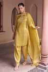 Buy Dohr India Mustard Tissue, Organza, Silk Embroidery, Zari, Nurah Aari Kurta And Salwar Set Online at Aza Fashions Buy_Dohr India_Mustard Tissue, Organza, Silk Embroidery, Zari, Nurah Aari Kurta And Salwar Set _Online_at_Aza_Fashions