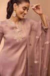 Buy Dohr India Purple Tissue Embroidery, Zari, Sequins Split V-neck Divani And Kurta Set Online at Aza Fashions Buy_Dohr India_Purple Tissue Embroidery, Zari, Sequins Split V-neck Divani And Kurta Set _Online_at_Aza_Fashions