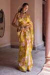 Buy Dohr India Yellow Organza, Viscose, Dupion Embroidery, Adira Floral Saree With Blouse at Aza Fashions Buy_Dohr India_Yellow Organza, Viscose, Dupion Embroidery, Adira Floral Saree With Blouse _at_Aza_Fashions
