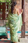 Shop_Dohr India_Green Organza, Viscose Zari, Sequins, Embroidery Amber Saree And Blouse Set _at_Aza_Fashions