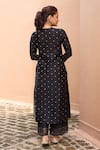 Shop_Dohr India_Black Chanderi , Jacquard, Cotton, Organza, Beads, Kurta And Palazzo Set _at_Aza_Fashions