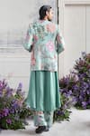 Shop_Mahima Mahajan_Green Linen, Satin Embroidery Nawaz Fanah Print Blazer Kurta Set _at_Aza_Fashions