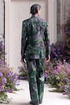 Shop_Mahima Mahajan_Green Linen, Satin Embroidery, Sequins Abram Fanah Print Blazer Set _at_Aza_Fashions