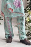 Buy Mahima Mahajan Green Linen, Satin Nadir Fanah Print Kurta And Pintuck Trouser Set Online at Aza Fashions Buy_Mahima Mahajan_Green Linen, Satin Nadir Fanah Print Kurta And Pintuck Trouser Set _Online_at_Aza_Fashions