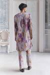 Shop_Mahima Mahajan_Lilac Satin, Organza Aariz Fanah Print Pleated Kurta And Pintuck Trouser _at_Aza_Fashions